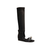 Ball Embellished Knee High Boots